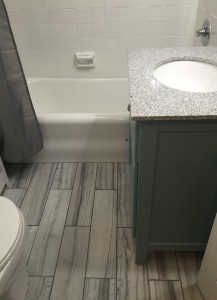 Bathroom remodel floor