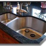 The beautiful brushed stainless steel finish makes this sink more than just utilitarian.